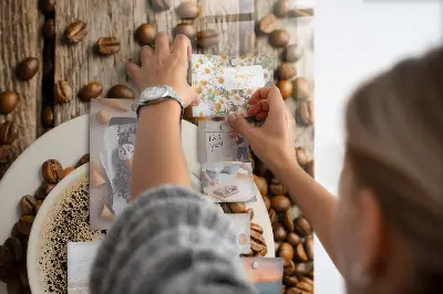 Mágneses fali tábla Egy csésze kávé mintával