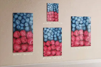 Mágneses fali tábla, áfonya és málna mintával