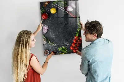 Pizza hozzávalók fali üzenőtábla