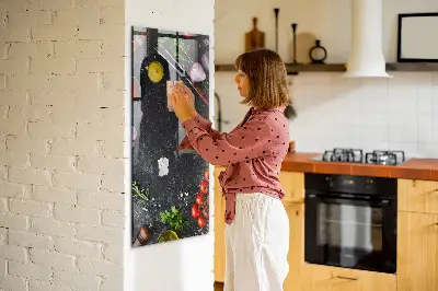 Pizza hozzávalók fali üzenőtábla