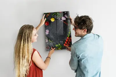 Pizza hozzávalók fali üzenőtábla