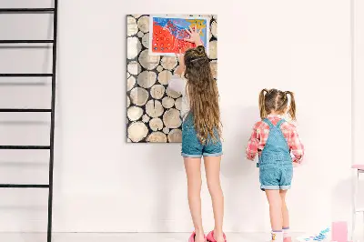 Mágneses fali tábla fatuskó mintával