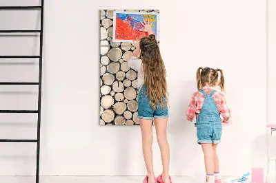 Mágneses fali tábla fatuskó mintával