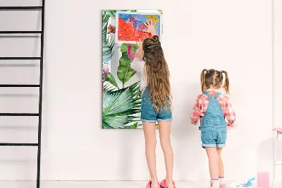 Flamingó mintás mágneses fali tábla