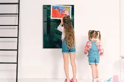 Trópusi levelek mintás mágneses fali tábla