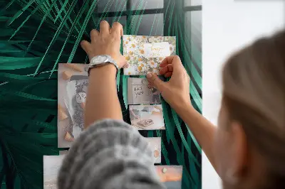 Trópusi levelek mintás mágneses fali tábla