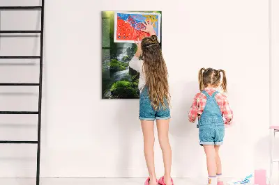 Mágneses fali tábla vízesés és sziklák mintával