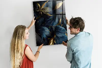 Mágneses fali tábla sötét virágos mintával