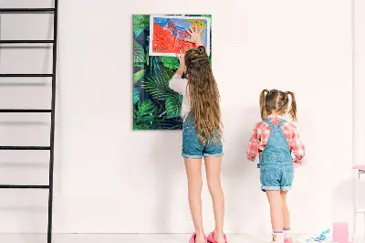 Egzotikus nagy levelek mintás fali mágnestábla