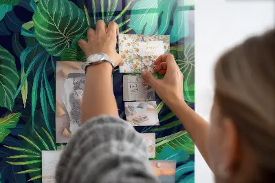 Egzotikus nagy levelek mintás fali mágnestábla