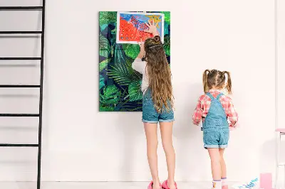 Egzotikus nagy levelek mintás fali mágnestábla