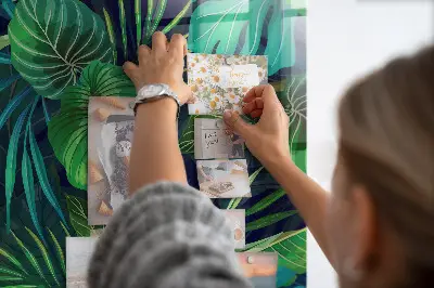 Egzotikus nagy levelek mintás fali mágnestábla