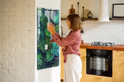 Egzotikus nagy levelek mintás fali mágnestábla
