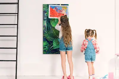 Egzotikus nagy levelek mintás fali mágnestábla