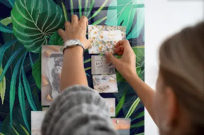Egzotikus nagy levelek mintás fali mágnestábla