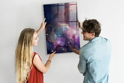 Mágneses fali tábla Galaxis űr mintával
