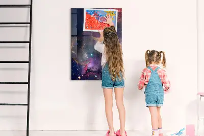 Mágneses fali tábla Galaxis űr mintával