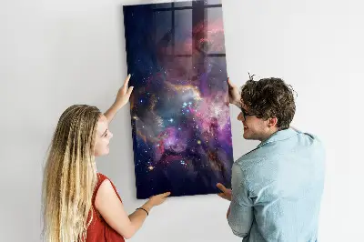 Mágneses fali tábla Galaxis űr mintával