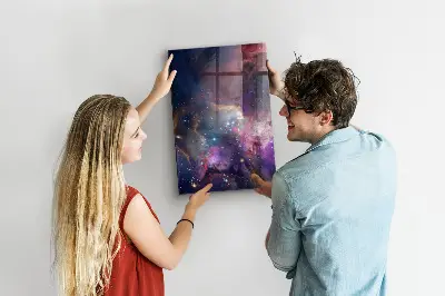 Mágneses fali tábla Galaxis űr mintával