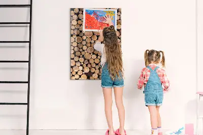 Fali üzenőtábla Fatuskók mintával