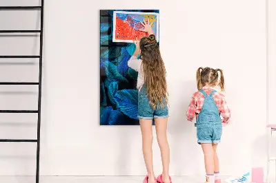 Mágneses fali tábla egzotikus levelek mintával