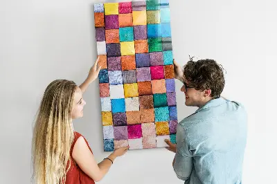 Mágneses fali tábla színes fakockákkal
