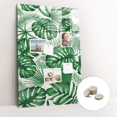 Monstera levél mintás fali mágneses tábla