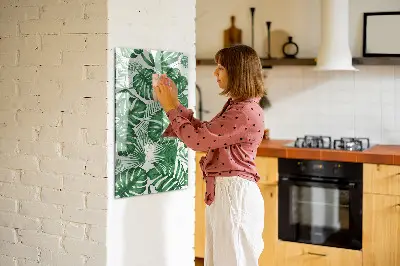 Monstera levél mintás fali mágneses tábla