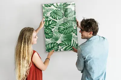 Monstera levél mintás fali mágneses tábla