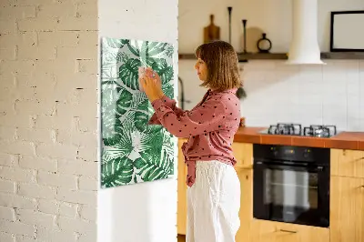 Monstera levél mintás fali mágneses tábla