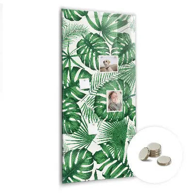 Monstera levél mintás fali mágneses tábla