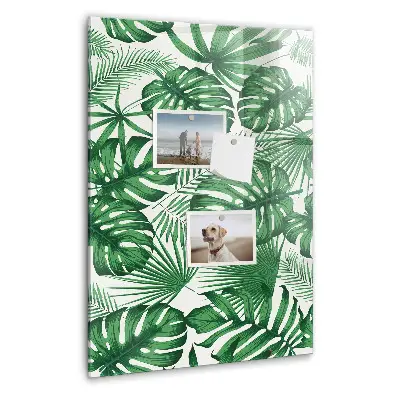 Monstera levél mintás fali mágneses tábla