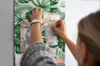 Monstera levél mintás fali mágneses tábla