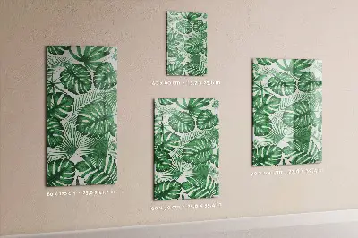 Monstera levél mintás fali mágneses tábla
