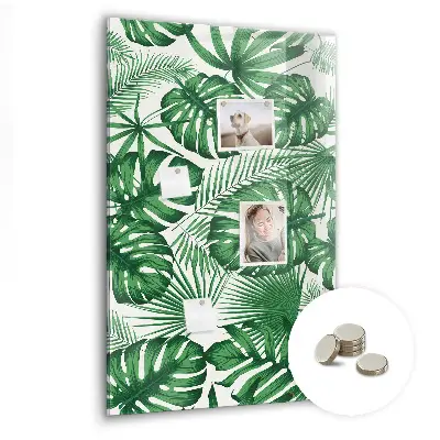 Monstera levél mintás fali mágneses tábla