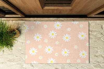 Kültéri ajtószőnyeg az ajtó előtt Virágos motívum