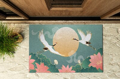 Bejárati szőnyeg Virágok és madarak