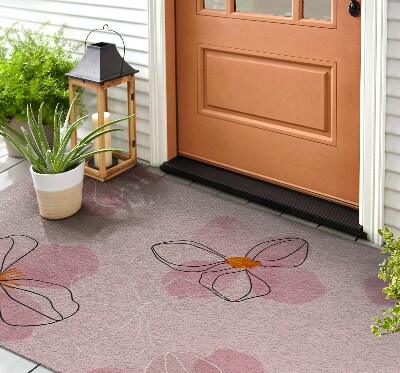 Bejárati szőnyeg Rózsaszín virágok