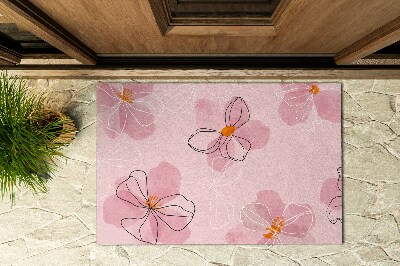 Bejárati szőnyeg Rózsaszín virágok