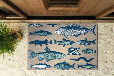 Kültéri szőnyegek az ajtó előtt Fishing Pattern