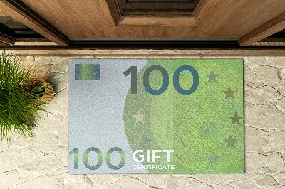 Ajtószőnyegek az ajtó előtt Euro valuta