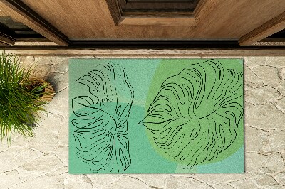 Kültéri lábtörlő az ajtó előtt Monstera zöld