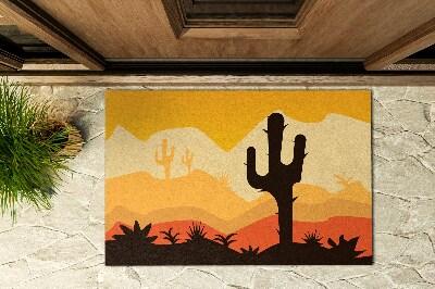 Kültéri lábtörlő az ajtó előtt Kaktusz a sivatagban