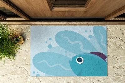 Bejárati szőnyeg Kék hal