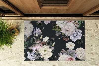 Kültéri ajtószőnyeg az ajtó előtt Virágos kompozíció