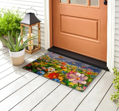Kültéri lábtörlő az ajtó előtt Virágos rét