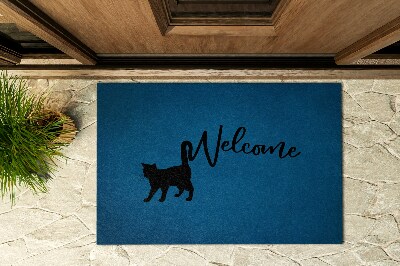 Bejárati szőnyeg Macska üdvözlés
