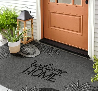 Szőnyegek a bejárati ajtó előtt Üdvözöljük otthon trópusi