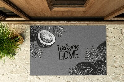 Szőnyegek a bejárati ajtó előtt Üdvözöljük otthon trópusi