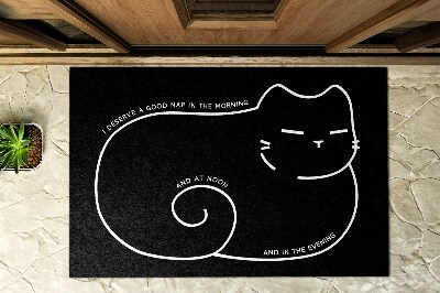 Kültéri szőnyegek az ajtó előtt Alvó cica